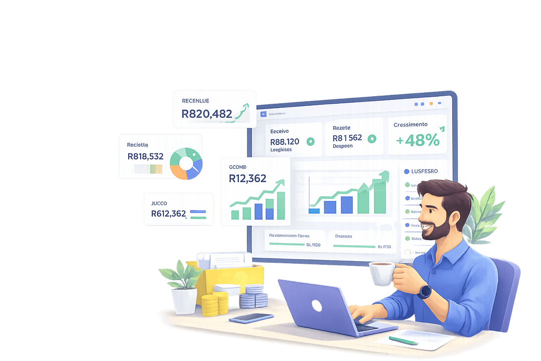 Sistema ERP - gestão, controle e planejamento com dashboards e dados integrados
